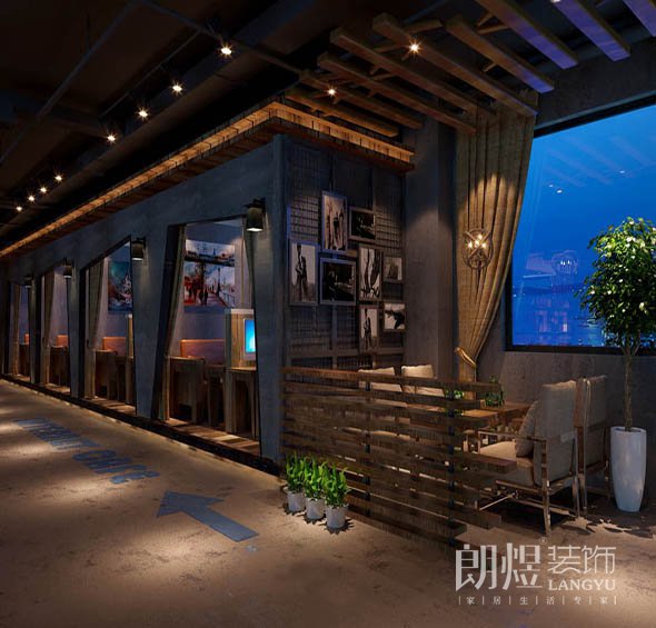 動感時尚電競網(wǎng)咖裝修效果圖