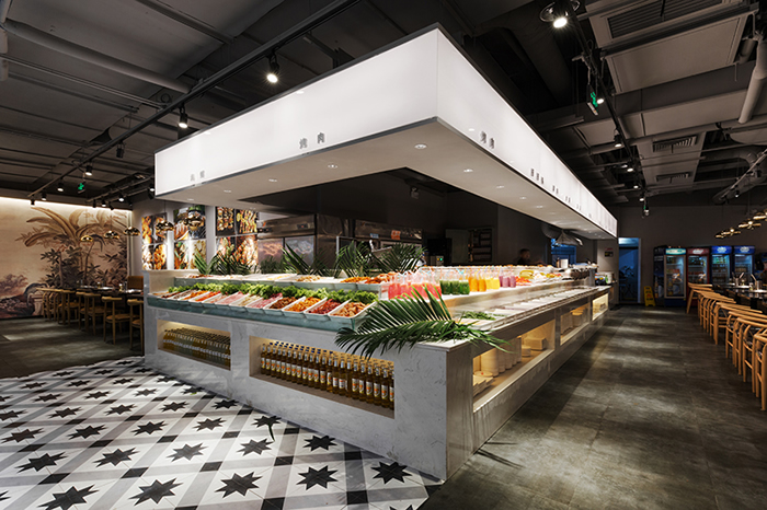 200平米自助烤肉店鋪，工作臺裝修效果