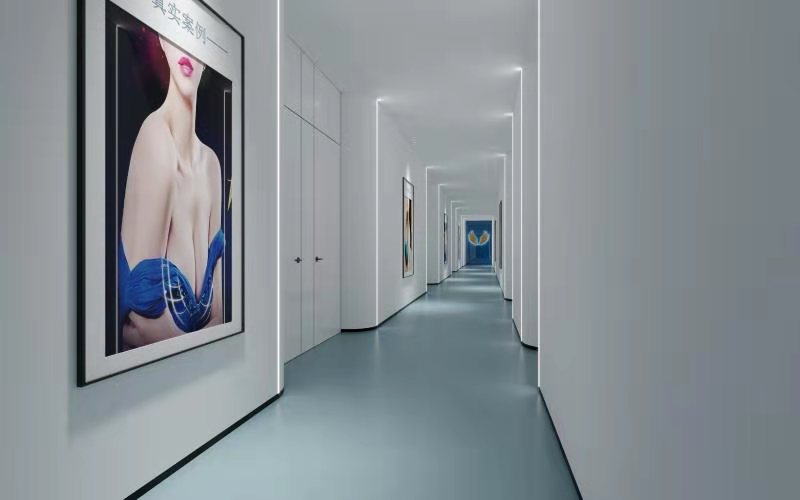 現(xiàn)代高端整形醫(yī)院過(guò)道裝修效果圖