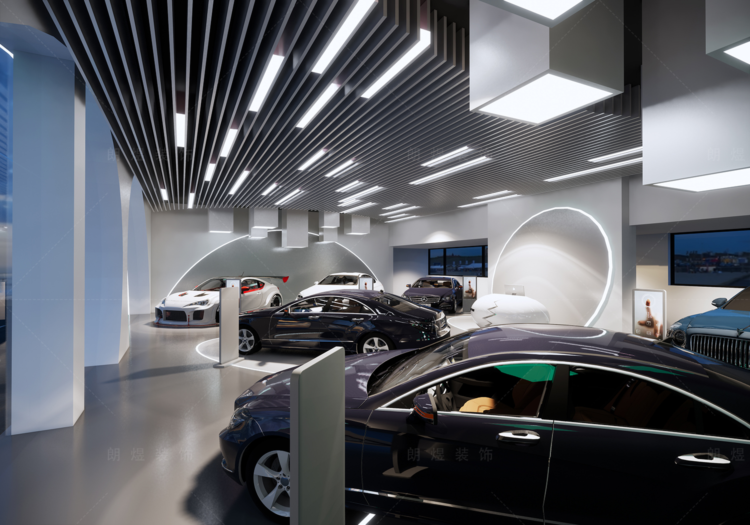 成都雙流二手車交易市場(chǎng)展廳裝修效果圖