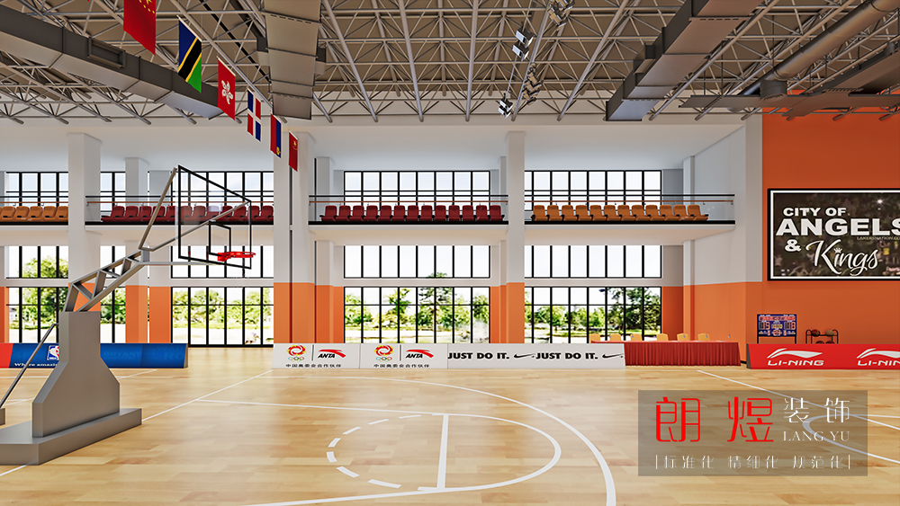 室內(nèi)運(yùn)動(dòng)籃球場館裝修效果圖二