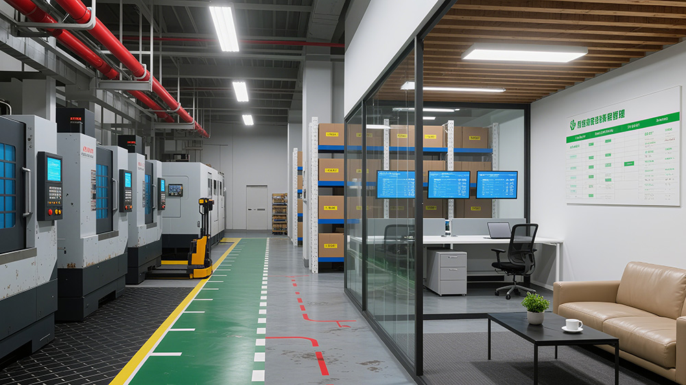 廠房生產(chǎn)區(qū)、倉儲、辦公區(qū)與休息區(qū)一體化布局