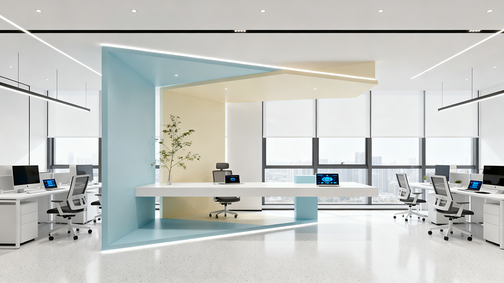 現(xiàn)代簡約風(fēng)格辦公室設(shè)計(jì)裝修效果圖